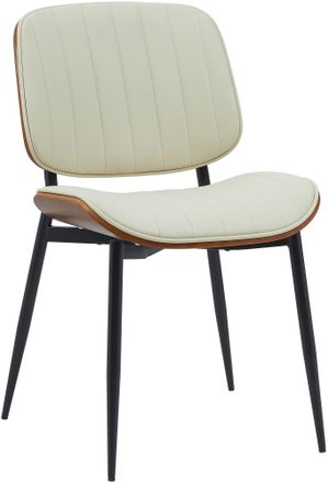 Clp Silla De Comedor Tiffin Nogal/crema Simil Cuero