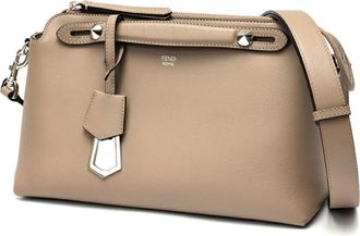 Fendi Grayish Leather Boston Bag (Pre-Owned)