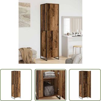 vidaXL Armadio industriale - Armadio 2 pcs Legno vecchio 50 x 50 x 200 cm Legno multistrato