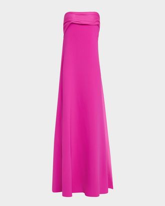 Halston Heritage Bridgette Strapless A-Line Gown