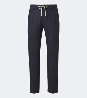 Eleventy Wool, cotton, and cashmere tapered pants