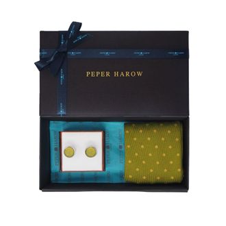 Peper Harow Olive Mens Cufflink Gift Box