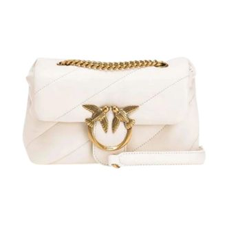 Pinko Love Puff Mini - Dames - Schoudertassen - Wit - ONE Size - Katoen - Tassen
