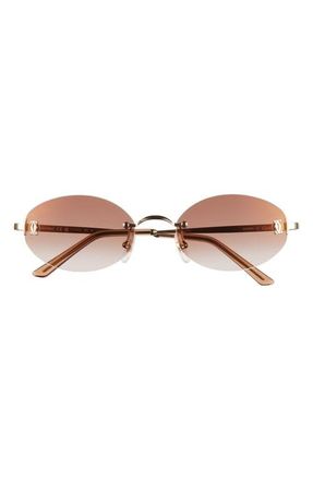 Cartier 55mm Rimless Oval Polarized Sunglasses in Gold at Nordstrom