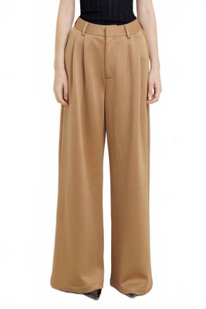 Flying Tomato Solid Woven Pant In Camel