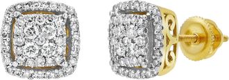 LuvMyJewelry Ballroom Bliss 14K Yellow Gold Diamond Stud Earrings - 0.49ct