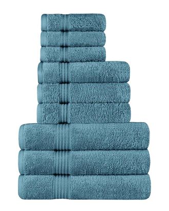 Superior Egyptian Cotton 9Pc Highly Absorbent Solid Ultra Soft Towel Set
