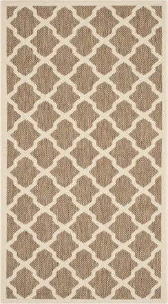 Safavieh Alfombra enrejado de polipropileno marr&oacute;n/blanco, 122 x 170 cm