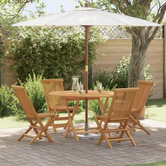 vidaXL Conjunto De Comedor De Jard&iacute;n 5 Pcs Marr&oacute;n Vidaxl