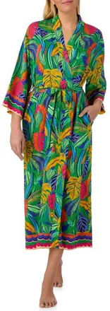 Room Service PJs Print Longline Robe in Green Multi at Nordstrom, Size Large