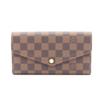 Louis Vuitton Brown Leather Pvc Long Wallet (Bi-Fold) (Pre-Owned)