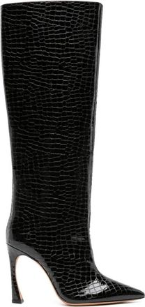Alexandre Birman Puntige Knielaarzen - Dames - Laarzen met Hak - Zwart - 39 1/2 EU - Schoenen