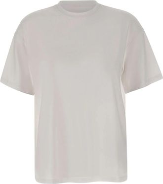 Liu Jo Sheer Back Ribbed Crew Neck T-Shirt - Dames - T-shirts - Wit - M - Katoen - Tops