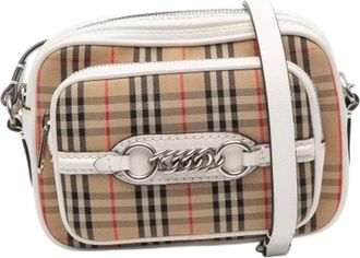 Burberry Pre-owned Cross Body Bags, female, Beige, Size: ONE SIZE Pre-owned Canvas crossbody-bags