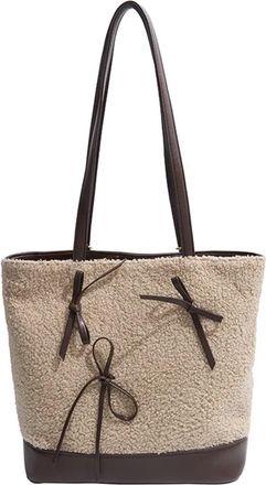 Generic Womens Plush Bags Women Plush Shoulder Bag Adjustable Strap Crossbody Fluffy Backpack With Inner Pocket Tote For Work Travel