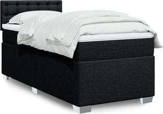 vidaXL Cama Box Spring Con Colch&oacute;n Tela Negro 90x190 Cm Vidaxl