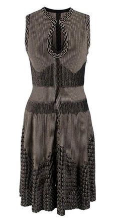 Alaia Metallic Jacquard Knit Skater Dress Size S