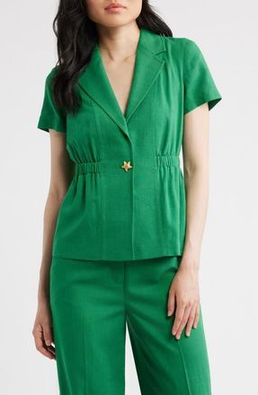 Tahari by ASL Short Sleeve One-Button Jacket in Parakeet at Nordstrom, Size 10