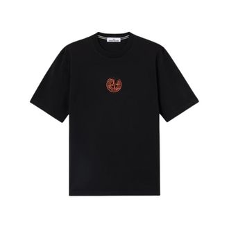 Stone Island Vertical Placement T-shirt - Heren - T-shirts - Zwart - S - Katoen - Tops
