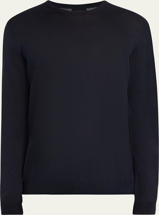 Giorgio Armani Mens Silk-Cotton Crew Sweater