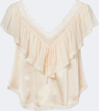 D&ocirc;en D&ocirc;en Blusa Yadira in seta con pizzo