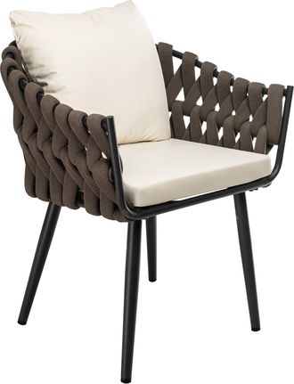 Clp Sill&oacute;n De Jard&iacute;n Naxos Color Taupe Con Coj&iacute;n De Asiento Crema