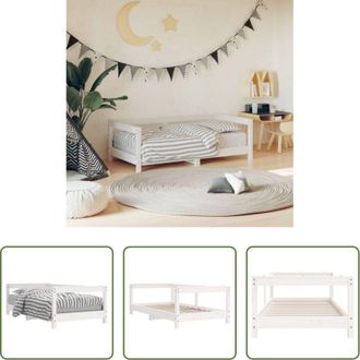 vidaXL Letto per bambini - Giroletto per Bambini Bianco 70x140cm in Legno Massello di Pino