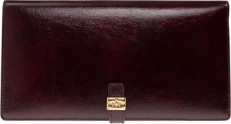 Ganni Eco Leren Portemonnee - Dames - Portefeuilles - Bruin - ONE Size - Polyester - Accessoires