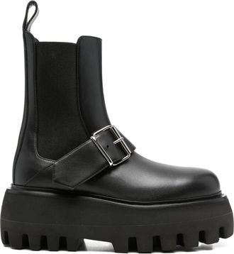 Alexander McQueen H.BOOT S.RUBBER - women - Calf Leather/Calf Leather/Rubber - 37 - Black
