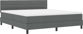 vidaXL Cama Box Spring Con Colch&oacute;n Gris Oscuro 180 X 200 Cm Tela Vidaxl