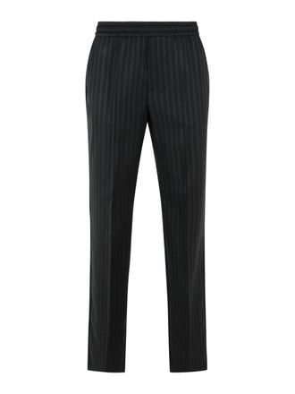 Versace Black Jacquard Wool Pants