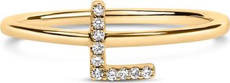 House of Brilliance 10K Gold Diamond Accent Initial A-Z Ring