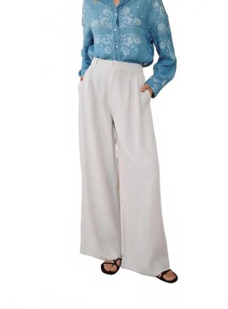 Bella Dahl Double Pleated Wide Leg High Waist Pants In Ivory