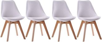 Happy Garden Lote de 4 sillas escandinavas nora color blanco con cojín