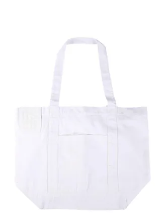 Raf Simons Womens Logo Shopping Bag White Cotton Shoulder