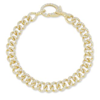 Glaze Jewelry Sterling Silver Pave Curb Chain Bracelet