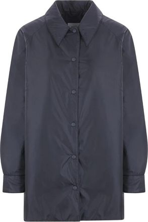 Aspesi Blauwe Nylon Thermore Overhemdjasje - Dames - Zomerjassen - Blauw - S - Nylon - Jassen