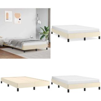 vidaXL Giroletto senza Materasso Crema 120x190 cm Similpelle - Giroletto in similpelle - Giroletto in compensato