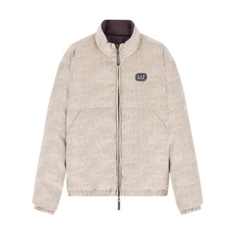 Emporio Armani Oversized omkeerbaar gewatteerd bomberjack - Heren - Jassen - Beige - Maat: S Zijde
