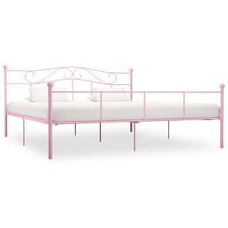 vidaXL Estructura De Cama De Metal Rosa 200x200 Cm Vidaxl
