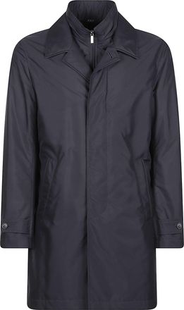 Fay Morning Double Front Concealed-Closure Polyester Raincoat