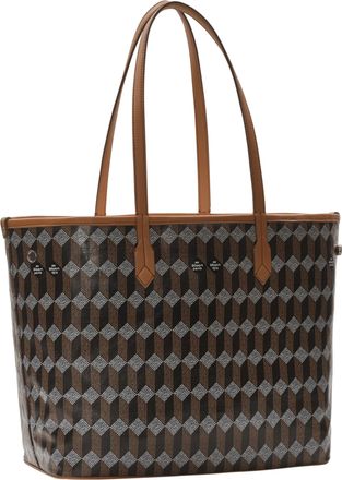 Au D&eacute;part Reversible Tote Bag No 47 with Geometric Monogram Pattern