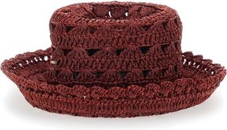 Twinset Accessoires, Dames, Bruin, ONE Size, Gevlochten Hoed