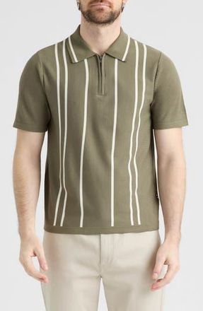 Hunter Alsen Half Zip Polo Sweater in Olive at Nordstrom Rack, Size X-Large