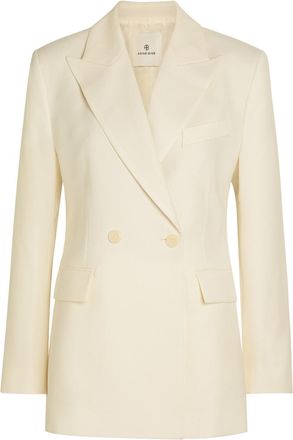 Anine Bing Tiphaine Double-breasted Woven Blazer - Ecru - S (UK8-10 / S)
