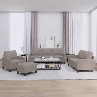 vidaXL Juego De Sof&aacute;s Con Cojines 4 Piezas Tela Gris Taupe Vidaxl