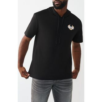 True Religion Circular Hoodie T-Shirt in Jet Black at Nordstrom Rack, Size X-Large