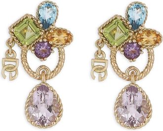 Dolce & Gabbana 18kt yellow gold gemstone drop earrings - women - 18kt Yellow Gold - One Size