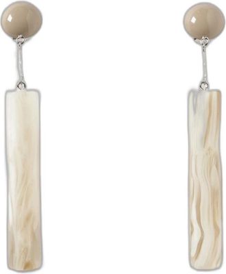 Emporio Armani Oorbellen van gemarmerde hars - Dames - Accessoires - Beige - Maat: ONE Size Acryl