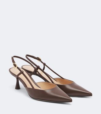 Gianvito Rossi Ascent 55 leather slingback pumps